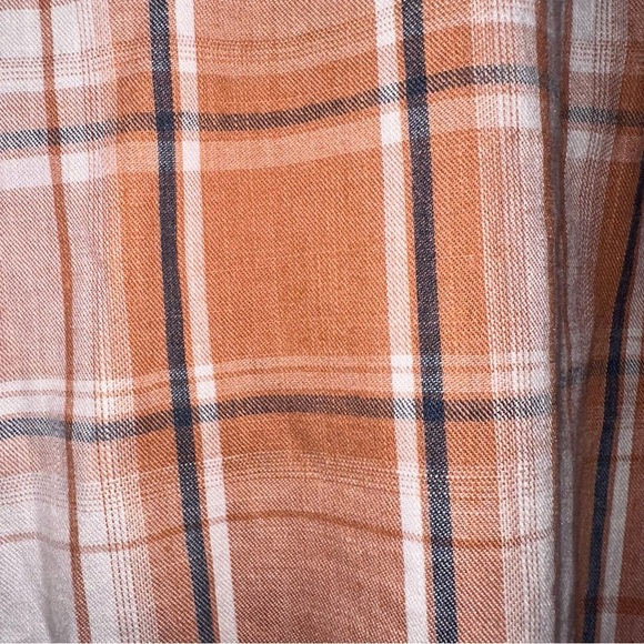 BKE Buckle Men's Orange Plaid Shirt Button Down - Picture 6 of 6